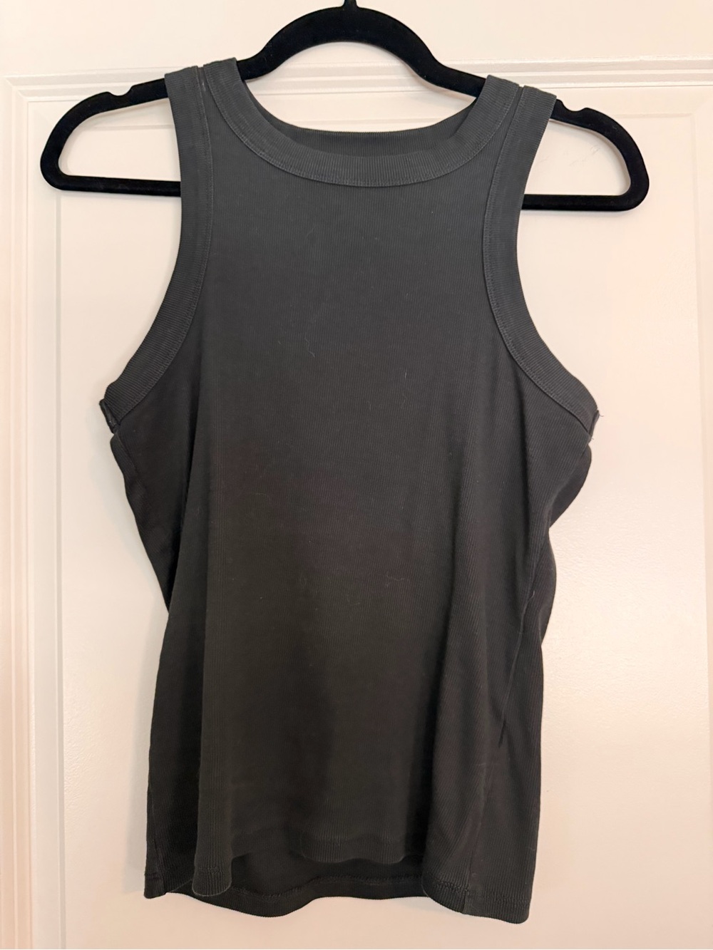 Madewell Black Ribbed Racerback Tank